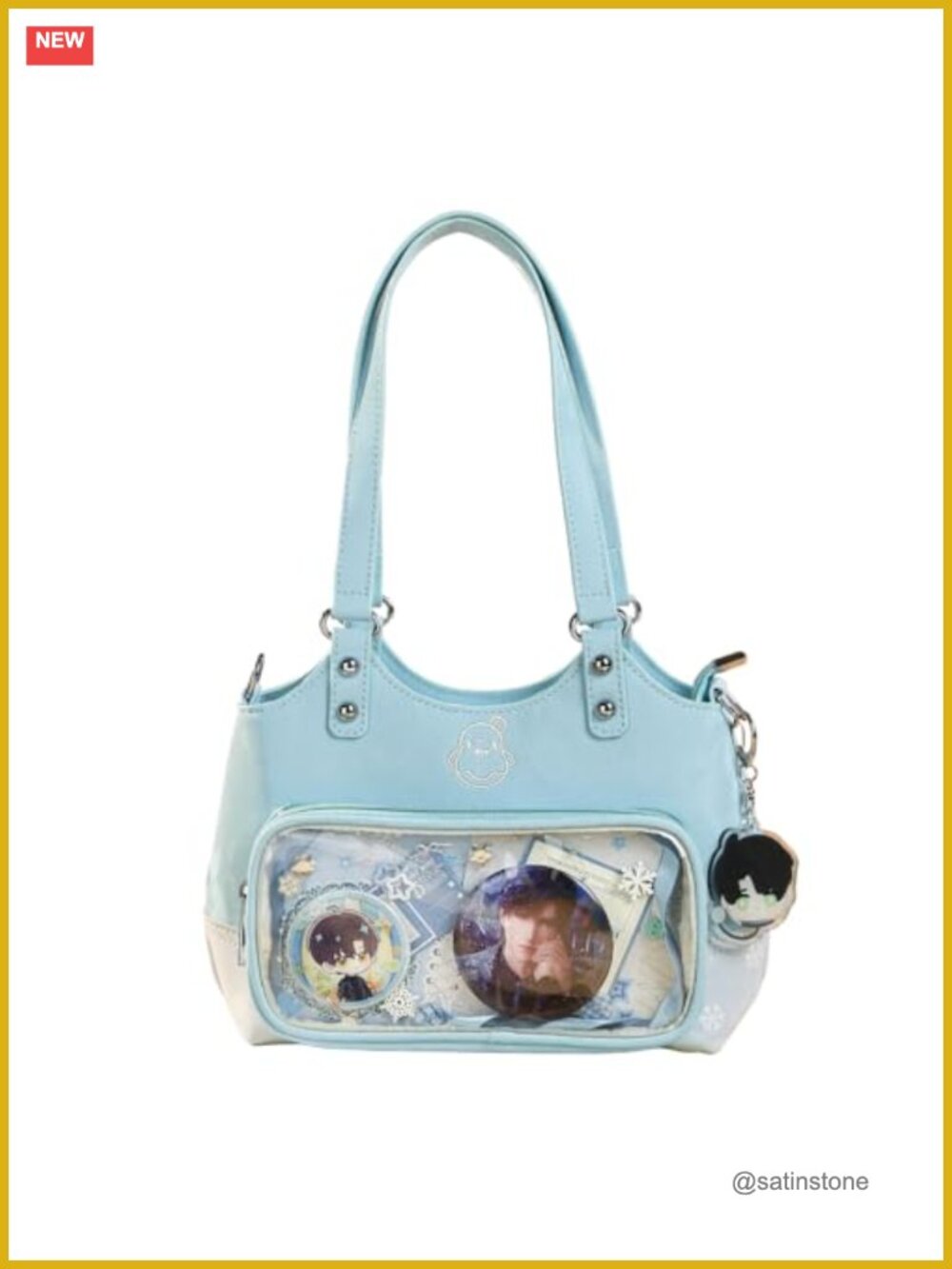 Cosplay Itabag with Crossbody Strap, Waterproof Fabric, Pin Board Display Bag